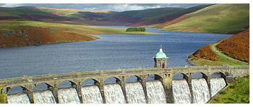 Dams and Reservoirs of the Elan Valley estate in mid Wales.