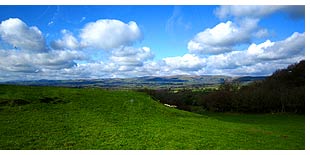 Radnorshire landscape around Brynhir Farm